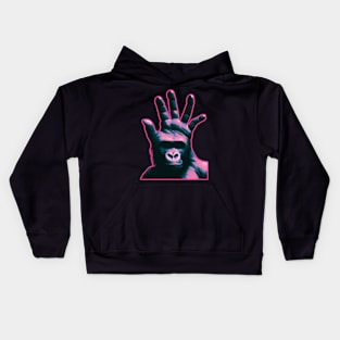 Vaporwave Hand Head Ape Kids Hoodie